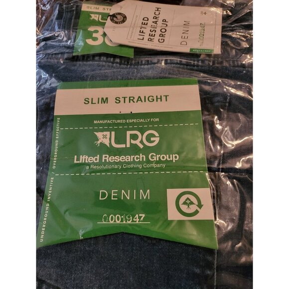 LRG Lifted Research Group 36x32 Slim Staight Denim Jeans NWT - Picture 9 of 10